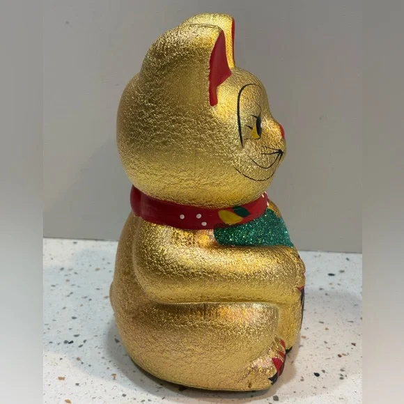 Golden Lucky Cat Figurine - Picture 3 of 9